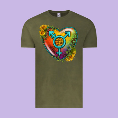 Lgbtq Heart With Sunflower Vintage Tee Designed By Bundleandbundleshop