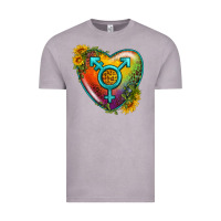 Vintage Zinc Lgbtq Heart With Sunflower Vintage Tee - BundleAndBundleShop