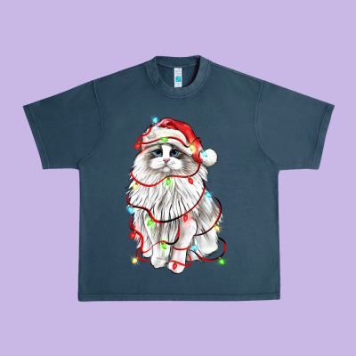 Christmas Ragdoll Cat Urban Heavy Tee Designed By Lillyallendesigns