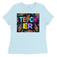Baby Blue Western Teacher Flash Ladies Tee - LillyAllenDesigns