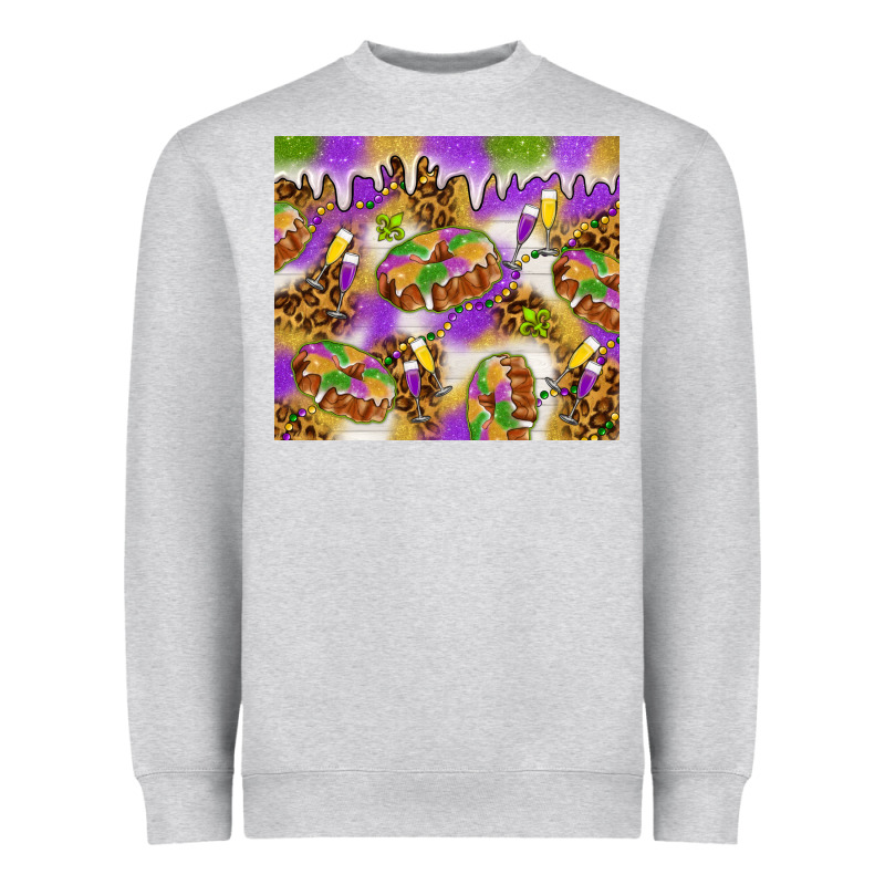 Mardi Gras With King Cake Heavyweight Sweatshirt by NancyCooperArtShop | Teevron