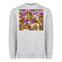 Heather Grey Mardi Gras with king cake Heavyweight Sweatshirt - NancyCooperArtShop