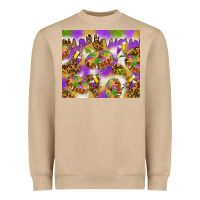 Mushroom Mardi Gras with king cake Heavyweight Sweatshirt - NancyCooperArtShop