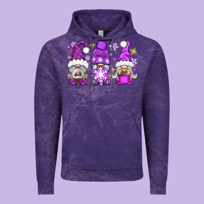 Purple Winter Gnomies Vintage Hoodie Designed By Bundleandbundleshop