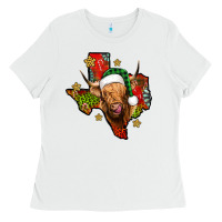 White christmas texas highland cow Ladies Tee - Jasminsmagicworld