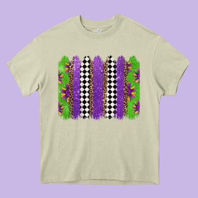 Mardi Gras Brushstrokes Heavy Core Tee Designed By Jasminsmagicworld