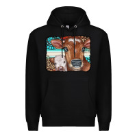 Black Cows Serape Leopard Gemstone Premium Hoodie - CowCowDesign
