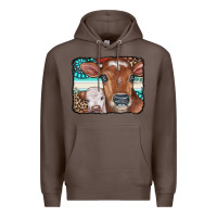 Coffee Cows Serape Leopard Gemstone Premium Hoodie - CowCowDesign