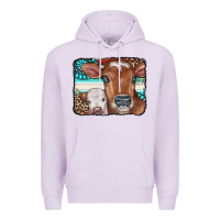 Lilac Cows Serape Leopard Gemstone Premium Hoodie - CowCowDesign