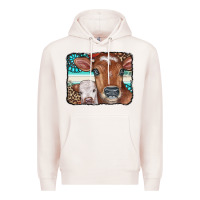 Pale Pink Cows Serape Leopard Gemstone Premium Hoodie - CowCowDesign