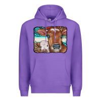 Purple Cows Serape Leopard Gemstone Premium Hoodie - CowCowDesign