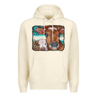 Sandshell Cows Serape Leopard Gemstone Premium Hoodie - CowCowDesign
