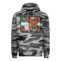 Slate Camo Cows Serape Leopard Gemstone Premium Hoodie - CowCowDesign