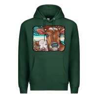 Sports Green Cows Serape Leopard Gemstone Premium Hoodie - CowCowDesign