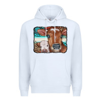 White Cows Serape Leopard Gemstone Premium Hoodie - CowCowDesign