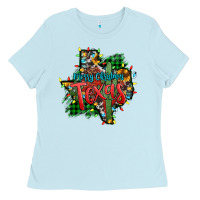 Baby Blue western desert christmas texas map Ladies Tee - Jasminsmagicworld