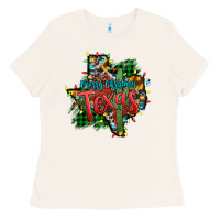 Bone western desert christmas texas map Ladies Tee - Jasminsmagicworld