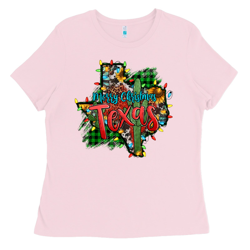 Western Desert Christmas Texas Map Ladies Tee by Jasminsmagicworld | Teevron