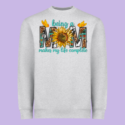 Being A Mom Makes My Life Complete Heavyweight Sweatshirt Designed By Texasbilliewilder