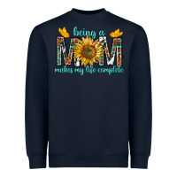 Navy Being a Mom Makes My Life Complete Heavyweight Sweatshirt - texasbilliewilder