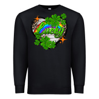Black lucky heart St. Patricks Day Premium Sweatshirt - FaDigitalArtStudio