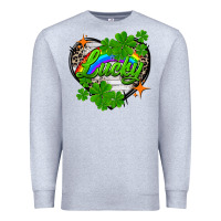 Heather Grey lucky heart St. Patricks Day Premium Sweatshirt - FaDigitalArtStudio