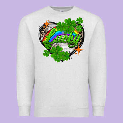 Lucky Heart St. Patricks Day Premium Sweatshirt Designed By Fadigitalartstudio