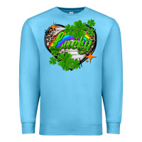 Ocean Blue lucky heart St. Patricks Day Premium Sweatshirt - FaDigitalArtStudio