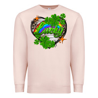 Pale Pink lucky heart St. Patricks Day Premium Sweatshirt - FaDigitalArtStudio