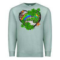 Seafoam lucky heart St. Patricks Day Premium Sweatshirt - FaDigitalArtStudio