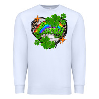 White lucky heart St. Patricks Day Premium Sweatshirt - FaDigitalArtStudio