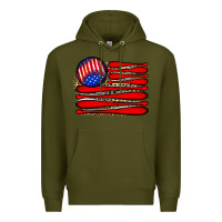 Army Green leopard baseball flag5 Premium Hoodie - JahusDesignShop