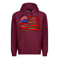 Burgundy leopard baseball flag5 Premium Hoodie - JahusDesignShop