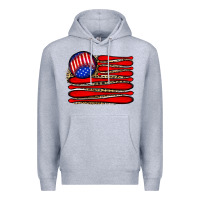 Heather Grey leopard baseball flag5 Premium Hoodie - JahusDesignShop