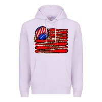 Lilac leopard baseball flag5 Premium Hoodie - JahusDesignShop