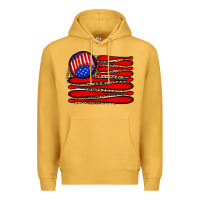 Mustard leopard baseball flag5 Premium Hoodie - JahusDesignShop