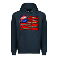 Navy leopard baseball flag5 Premium Hoodie - JahusDesignShop