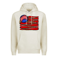 Oatmeal Heather leopard baseball flag5 Premium Hoodie - JahusDesignShop