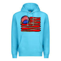 Ocean Blue leopard baseball flag5 Premium Hoodie - JahusDesignShop
