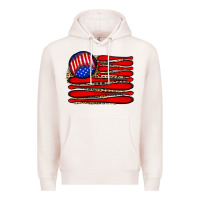 Pale Pink leopard baseball flag5 Premium Hoodie - JahusDesignShop