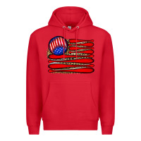 Red leopard baseball flag5 Premium Hoodie - JahusDesignShop