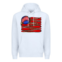 White leopard baseball flag5 Premium Hoodie - JahusDesignShop