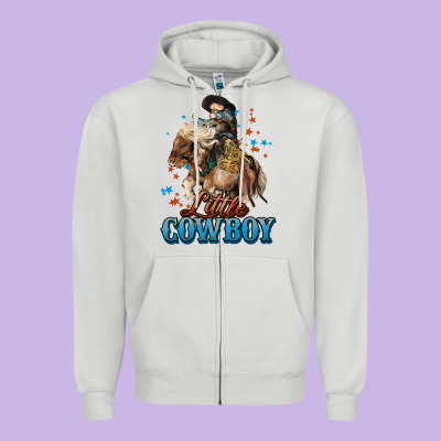 Little Cowboy Midilli Horse Kid Boy Zipper Hoodie Designed By Howdyjamesfarm