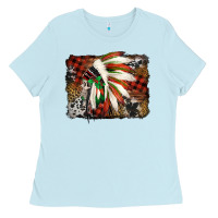Baby Blue indian headdress christmas Ladies Tee - Jasminsmagicworld