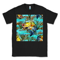 Black Lake Fish And Reeds With Leopard Seamless Pattern Bbs Classic Tee - BundleAndBundleShop