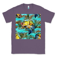 Lavender Lake Fish And Reeds With Leopard Seamless Pattern Bbs Classic Tee - BundleAndBundleShop