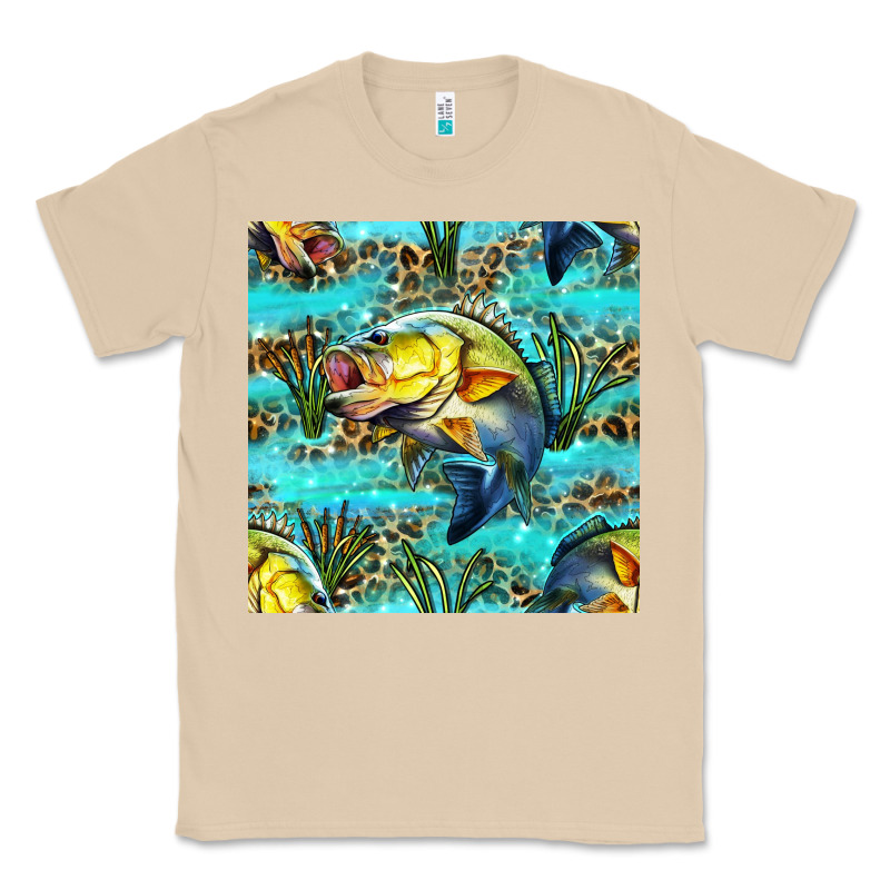 Lake Fish And Reeds With Leopard Seamless Pattern Bbs Classic Tee by BundleAndBundleShop | Teevron