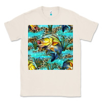 Natural Lake Fish And Reeds With Leopard Seamless Pattern Bbs Classic Tee - BundleAndBundleShop