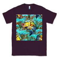 Plum Lake Fish And Reeds With Leopard Seamless Pattern Bbs Classic Tee - BundleAndBundleShop