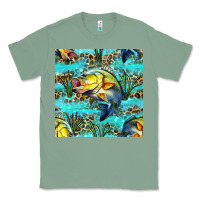 Sage Lake Fish And Reeds With Leopard Seamless Pattern Bbs Classic Tee - BundleAndBundleShop